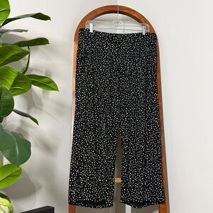J.Jill Wearever Collection 1X Black Stretch Knit Full Leg Cropped Wide Leg Pants